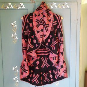 Reversible Southwestern Open Front Sweater Shrug